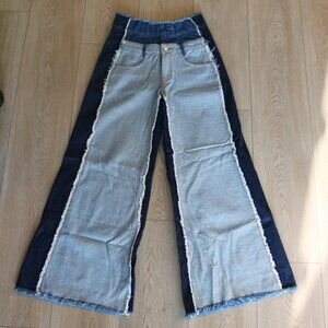 Super Cool Double Zipper Wide Leg Jeans